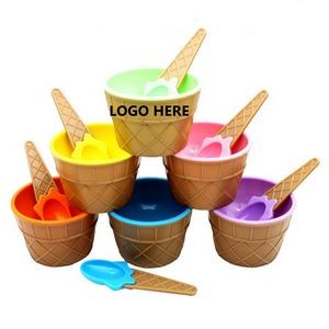 Ice Cream Bowls and Spoons