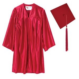 Shiny Graduation Cap & Gown Set with Tassel