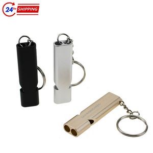 Double Tube Aluminum Whistle Keychain