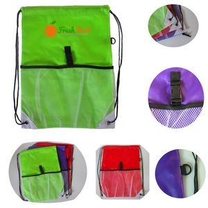 Drawstring Backpack With Mesh Pocket