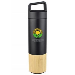 18oz Vacuum Insulated Stainless Steel Bamboo Water Bottle