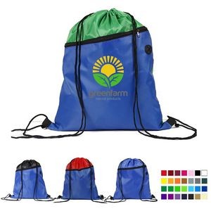 Drawstring Backpack With Zipper