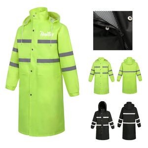 Waterproof Long Reflective Raincoat with Hood