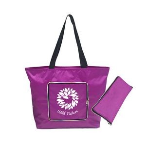 Zippered Foldable Tote Bag