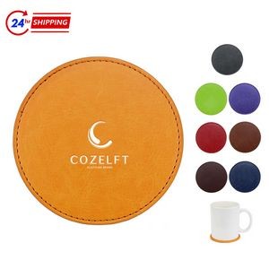 Small Round Leather Coaster
