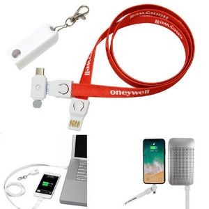3 in 1 USB Charging Cable Lanyard
