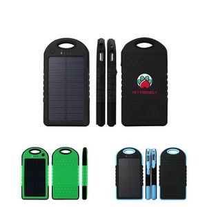 Solar Power Bank w/ 3 in 1 USB Cable & Carabiner