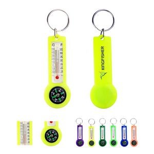 Compass & Thermometer Keychain