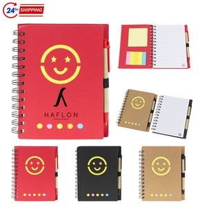 Smiley Spiral Notepad & Pen Set
