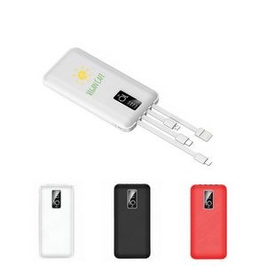 LED Display Power Bank with Charging Cables