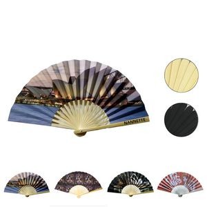 Double Sided Full Color Bamboo Hand Fan