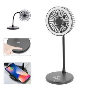 Desktop Fan With Ring Light & Wireless Charger