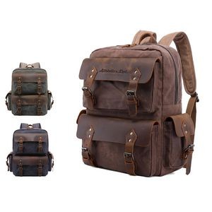 Retro Leather Travel Backpack