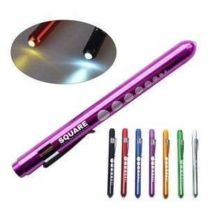 Clickable LED Medical Penlight With Pupil Gauge