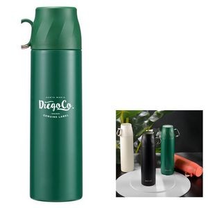 17 Oz. Stainless Steel Vacuum Sports Water Bottle W/Cup Lid