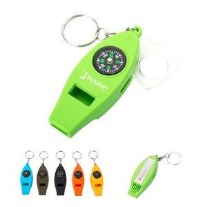 4 IN 1 Survival Whistle Compass With Key Chain