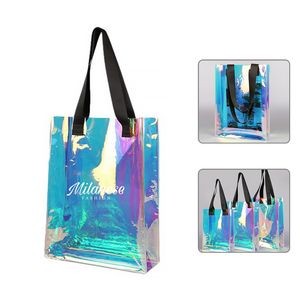 Holographic Iridescent Rainbow Pvc Tote Bag