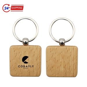 Square Wooden Keychain
