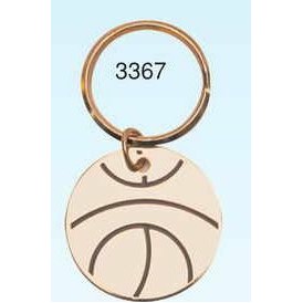 Gold Plated Brass Basketball Key Ring