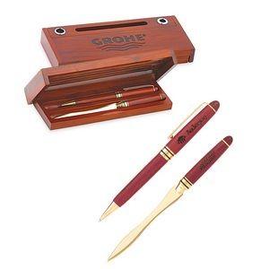 Wooden Letter Opener / Pen Set in Case