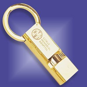 Gold Plated Whistle Keyring