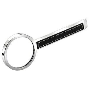 Silver Metal Magnifier With Leather Trim(Screened)