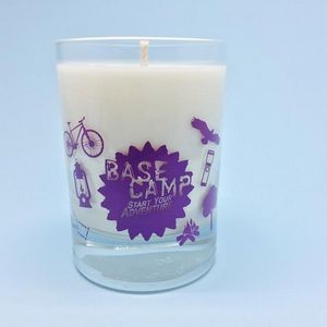 9 oz - Hand-Mixed-Poured 100% Renewable Soy Wax Candle in Clear Cylinder Glass Holder