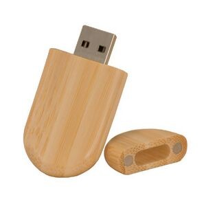 Eco-friendly 2GB Bamboo USB Flash Drive Keychain (Screened)