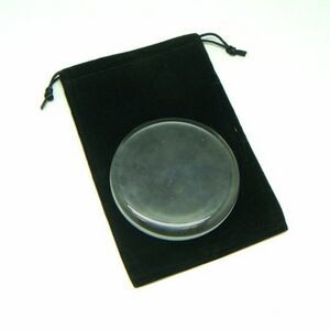 Round Glass Paperweight in Velveteen Pouch