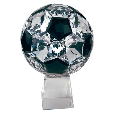 Crystal Soccer Ball Award on Clear Base (Large)