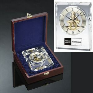 Crystal Trophy Clock (Engraved)