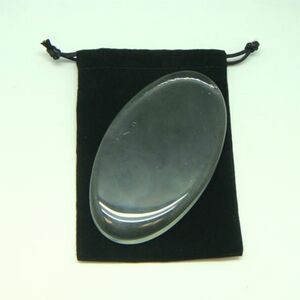 Oval Glass Paperweight w/ Velveteen Pouch
