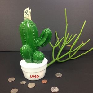 7" Green Aloe Cactus Money Bank