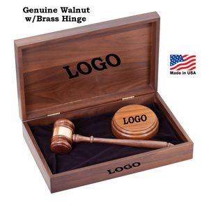 Genuine Solid Walnut Gravel & Block Presentation Set in Walnut Box