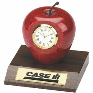 Genuine Marble Apple Award w/ Clock and Base
