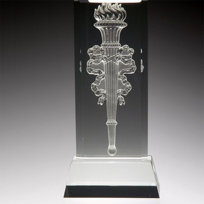 Elegant Lead Crystal Victory Flame Award