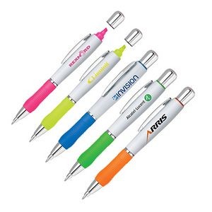 2- In- 1 Twist Action Highlighter And Ball Point Pen