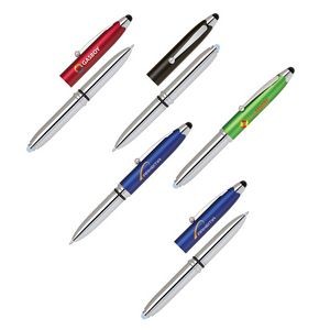 3-In-1 Stylus Pen W/LED Flashlight