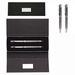Tri-Fold Black Paper Box with Metal Plate (for 1 or 2 Pens) Tri-Fold Black Paper Box with Metal Pla