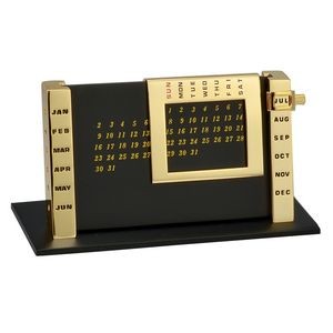 Gold Plated Column & Black Perpetual Calendar