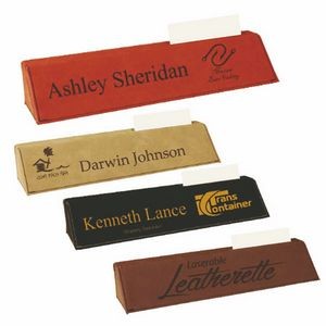 Laserable Leatherette Desk Wedge w/Business Card Holder - Screened