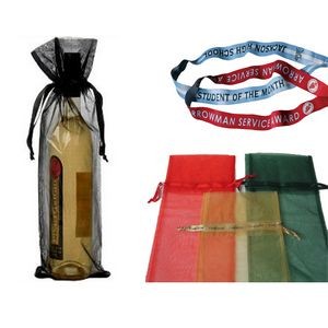 Rectangular Sheer Organza Wine Bottle Bag