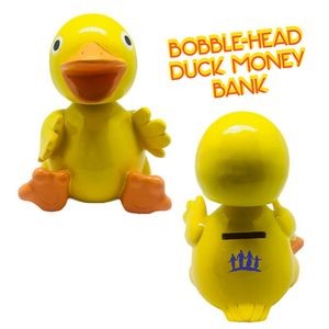 7" Bobble Head Ducky Poly-Resin Money Bank