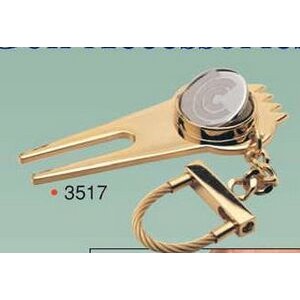 Gold Plated Brass Golf Divot Tool/ Keyring/ Marker
