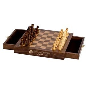 10" Walnut Magnetic Chess Set Box