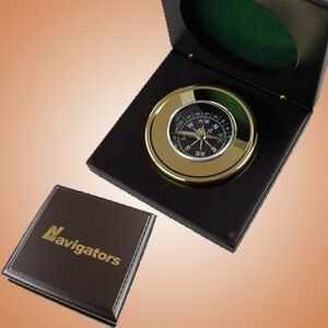 Brass Compass In Wooden Box (Screened)