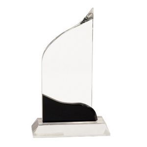 8 1/2" Clear/Black Crystal Wave Award