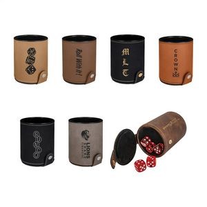Leatherette Dice Cup with 5 Dice