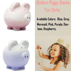 Ceramic Ombre Piggy Bank for Girls