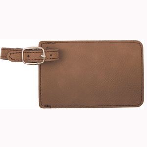 Dark Brown Leatherette Luggage Tag